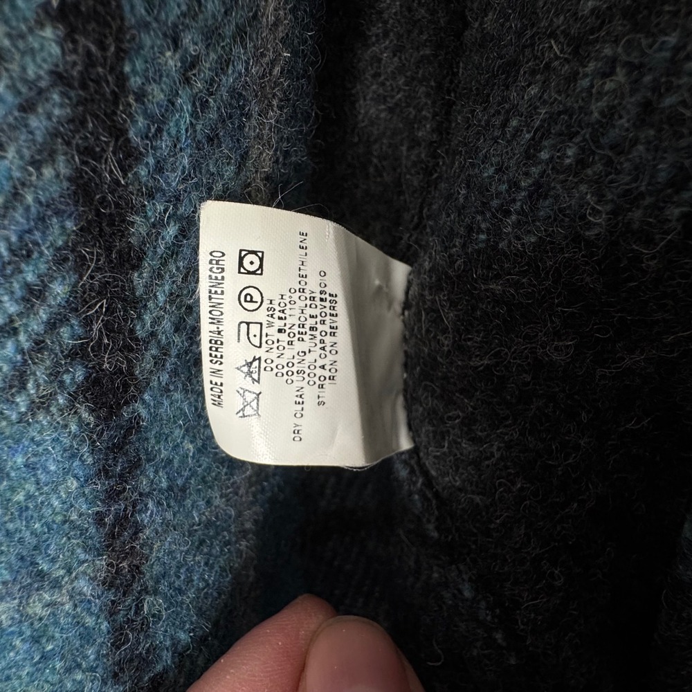 VTG DKNY Wool Blend Plaid Peacoat Women M Double Breasted Jacket Italian Y2K 90s - Picture 11 of 12